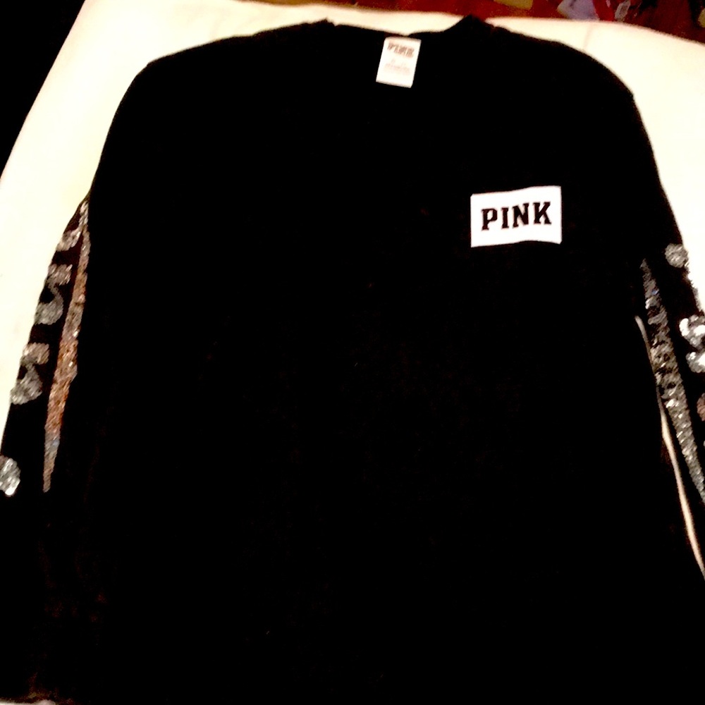 Pink-Victoria’s  Secret XS/TP 100% Cotton Long Sleeve Black/White.
